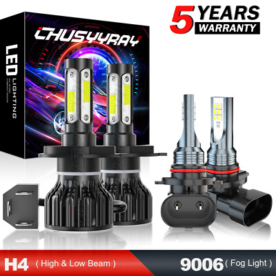 #ad For Toyota Tacoma 2005 2011 4X LED Headlight Kit High Low Beam Fog Light Bulbs $25.99