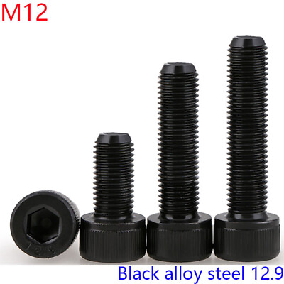 #ad M12 1.75 12.9 Grade Alloy Steel Allen Hex Socket Cap Head Screws Bolts DIN 912 $10.69