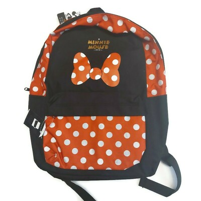 #ad Bioworld Disney Backpack MINNIE MOUSE Tech Sleeve Black Red 16quot; x 14quot; Ages 14 $20.87
