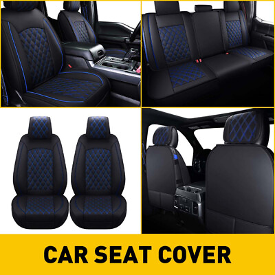 #ad PU Car Leather Seat Full Covers Set For Ford F 150 Crew Cab 2008 2022 Waterproof $239.38