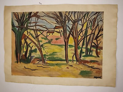 #ad Paul Cezanne Painting Drawing Vintage Sketch Paper Signed Stamped $99.98