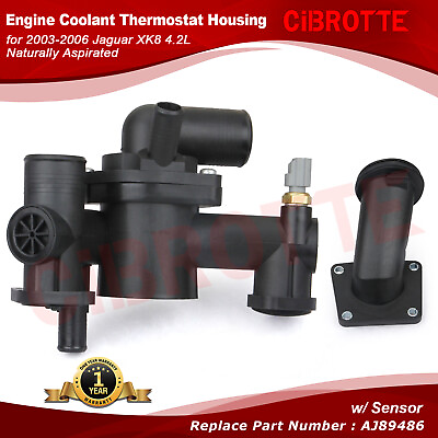 #ad Engine Coolant Thermostat Housing amp; Sensor for 2003 2006 Jaguar XK8 4.2L NA🏅 $85.59