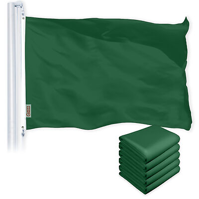 #ad G128 5 Pack Solid Dark Green Color Flag 4x6 Ft Printed 150D Polyester $89.99
