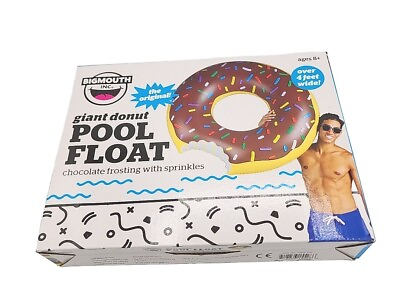 #ad BIGMOUTH GIANT CHOCOLATE FROSTED DONUT POOL FLOAT BMPF 0008 $7.99