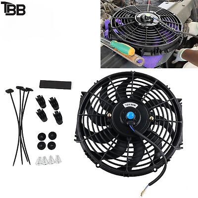 #ad 12#x27;#x27; Push Pull Electric Radiator Intercooler Slim Fan Engine Cooling Kit 12V 80W $22.09