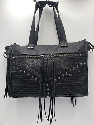 #ad Day amp; Mood Black Leather Woven Front Bag Purse READ $26.98