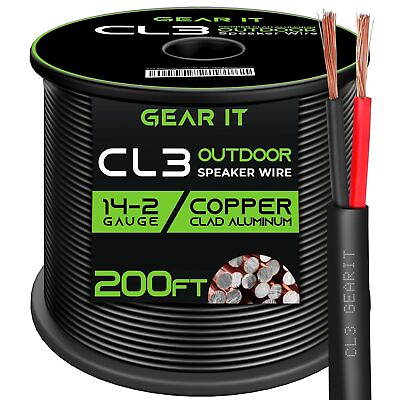 #ad GearIT 14 2 Speaker Wire 200 Feet 14 Gauge Copper Clad Aluminum Outdoor $106.72