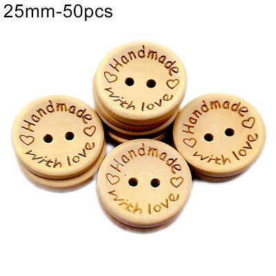 #ad 50Pcs Handmade Love Letters Carved Buttons DIY Craft Clothes Sewing Accessory 76 $7.66