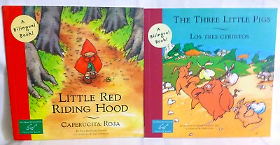 #ad 2 Bilingual Books The Three Little Pigs amp; Little Red Riding Hood New Unused $11.89