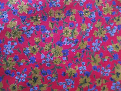 #ad Pretty Red Ditsy Green amp; Blue Floral Print Cotton Dress Fabric 3 Yards x 37quot; W $21.99