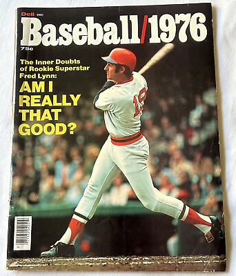 #ad Dell 1976 Baseball Magazine With Rookie Fred Lynn Boston Redsox On Cover $7.99
