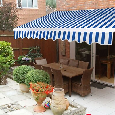 #ad Patio Awning Manual Retractable Outdoor Sun shade Shelter Window Deck Canopy $125.79