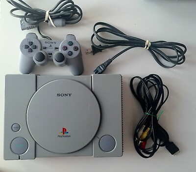 #ad SONY PlayStation PS1 Console System Gray Bundle W SONY Controller amp; A V Cables $89.97