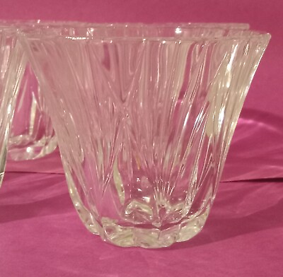 #ad Clear Glass Cups Lead Crystal Set Of 4 $21.59