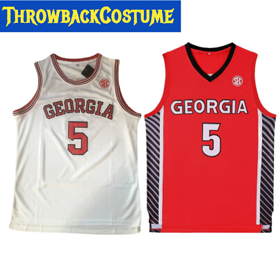 #ad Retro Vintage Throwback Anthony Edwards Georgia #5 Basketball Jersey Stitched $26.99