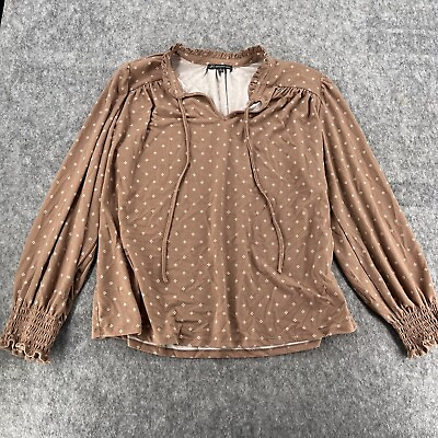 #ad Adrianna Papell Womens Casual Long Sleeve Blouse Top Size XL $14.99