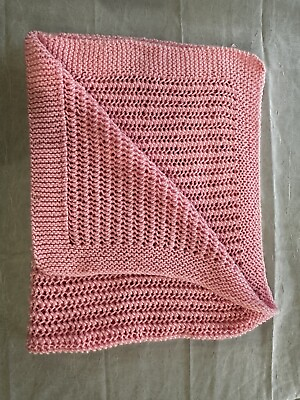 #ad Handmade Pre owned Pink Baby Blanket Approximately 33 X 41 $25.00