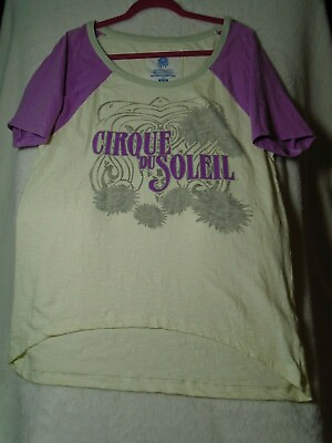 #ad CIRQUE DE SOLEIL Raglan Sht Slve TShirt Women#x27;s XL Oatmeal Lavender 100%Cotton $15.99