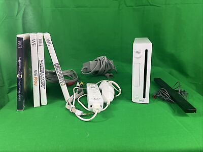 #ad Nintendo Wii Console with Wii Games White $110.00