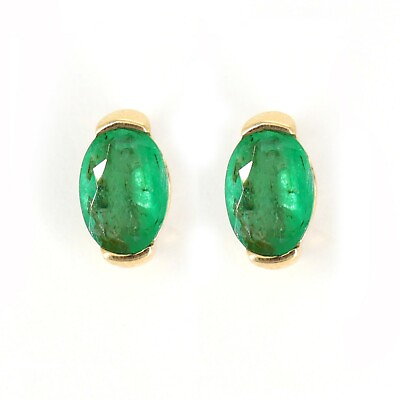 #ad 14k Yellow Gold Earring Emerald Stud Earring Women#x27;s Bridal Wedding Jewelry $808.75