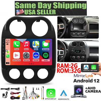 #ad For Jeep Patriot Compass Android 13 Car Radio GPS Nav Stereo Carplay WiFi $118.99