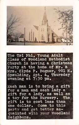#ad Tri Phi Woodland Methodist Church Christmas Party Real Photo $5.99