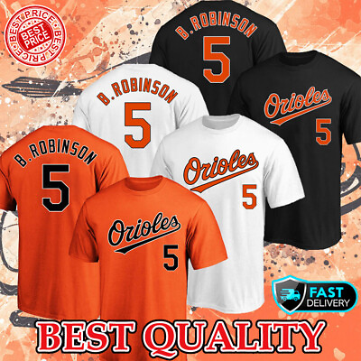 #ad SALE Brooks Robinson #5 Baltimore Oriole Name amp; Number T Shirt Gift Fans S 5XL $10.99