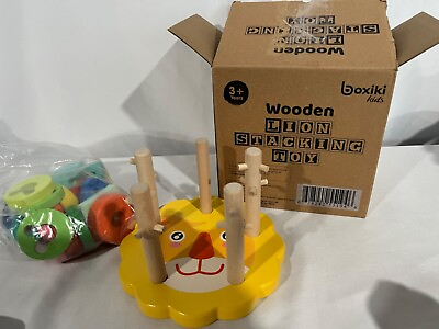 #ad Boxiki kids wooden lion staking toy $10.99