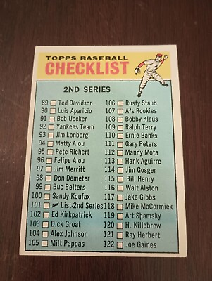 #ad 1966 Topps #101 Checklist 2nd Series EXMT $10.00