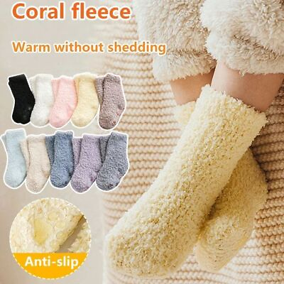 #ad Kid Sock Baby Thick Coral Fleece Children Girl Boy Toddler Soft Anti Slip Floor $11.28
