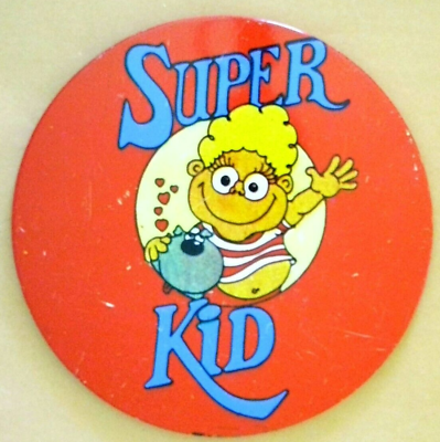 #ad Super Kid Piggy Bank Cartoon Child Cute Vintage Pinback Button Badge 3.25quot; $9.99