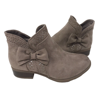 #ad So Youth Girl#x27;s Alexaa Taupe Comfort Zip Ankle Boots Size:12 139D $27.99