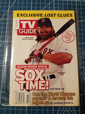 #ad TV Guide Magazine April 3rd 2005 Johnny Damon Red Sox TV 160 $5.00