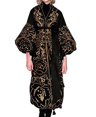 #ad Ethnic embroidered black bohemian dress maxi long vyshyvanka. All sizes $495.00