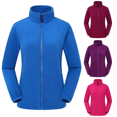 #ad Womens Ladies Fleece Jacket Full Zip Up Warm Classic Micro Fleece Anti Pill Tops $7.68