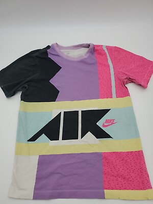 #ad Nike T Shirt Men Small Color Block Multicolor Sports…#0547 $6.00