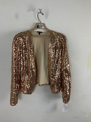 #ad Moa Moa Womens Sequin Jacket Large Rose Gold Cocktail Evening Party New Years $29.95