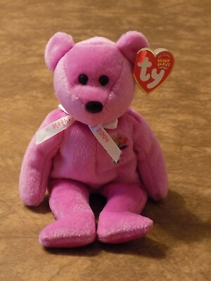 #ad 2004 Mothers Day Ty Beanie Baby Mother Fuschia Bear Stuffed Toy Retired W Tag $5.00