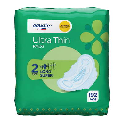 #ad Equate Ultra Thin Pads with Wings Long Super Unscented 192 ct $15.10