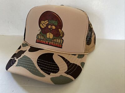 #ad Vintage Beaver Patrol Hat Funny Trucker Hat snapback Camo Hunting Cap $18.95