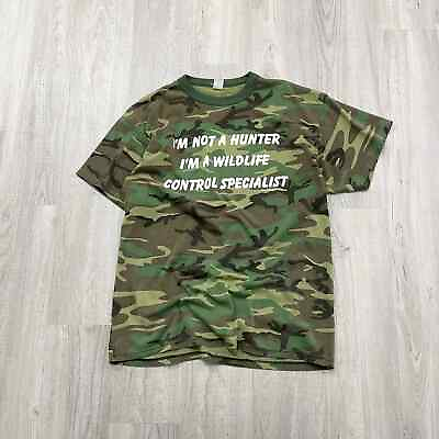 #ad VINTAGE 90s Hunting Humor Camouflage Camo Shirt Size Extra Large XL 1990s $6.25