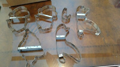 #ad 6 Large Size Metal Rustic Cottage Farmhouse Cookie Cutters $11.96