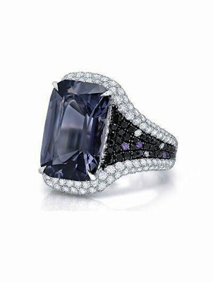 #ad Wonderful Blue Cushion Cut Lab Created Sapphire Women#x27;s Cluster Style Fine Ring $161.00