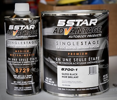 #ad 5 Star Advantage Gloss Black Single Stage Acrylic Urethane Automotive Paint Kit $149.99