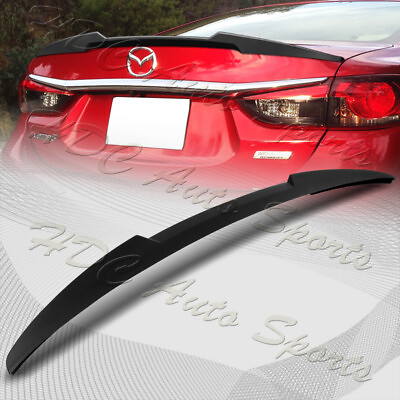 #ad For 2014 2017 Mazda 6 Mazda6 W Power Matt Black V Style Trunk Lid Spoiler Wing $67.99