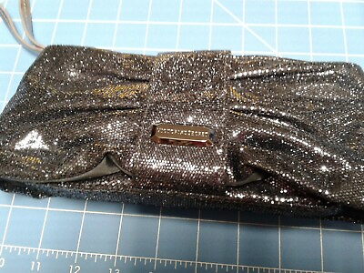 #ad Victoria Secret Silver Sequin Clutch Evening 9quot; Wide X 5quot; High Wrist handbag $10.50