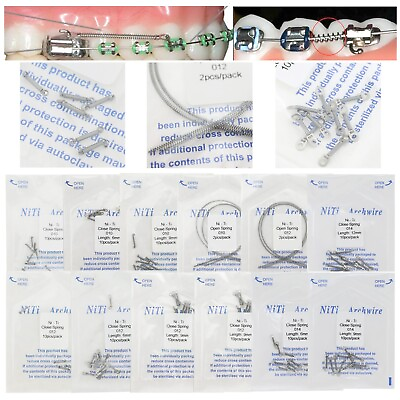 #ad Dental Orthodontic Niti Open Closed Coil Spring Arch Wire 010 012 6 9 12mm 180mm $359.99
