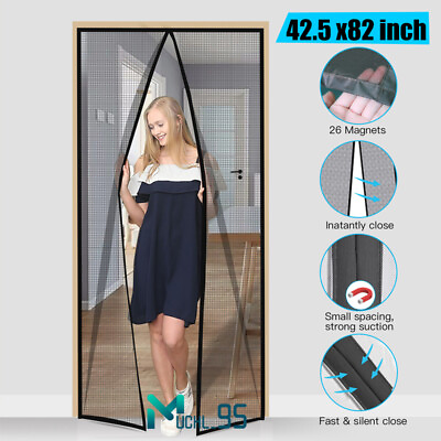 #ad Cortina de malla para puerta con pantalla magnética Mosquitera Bug Manos Libres $13.72
