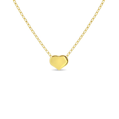 #ad Tiny Puffed Heart Chain 16quot; Kids Teen Necklace 14k Gold $140.00