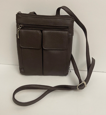 #ad Messenger Bag Brown Faux Leather Crossbag $14.99